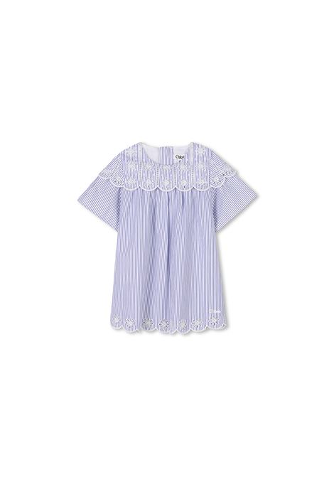 Abtio A Righe Con Ricamo Floreale CHLOÉ KIDS | C20554N48